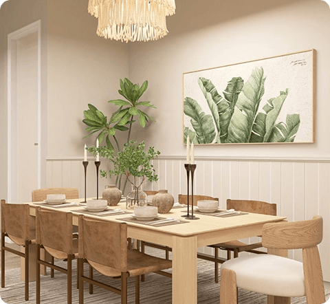 Warm dining room interior